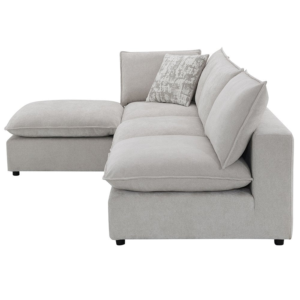 Marisa Modular Armless Chair, Beige Boucle
