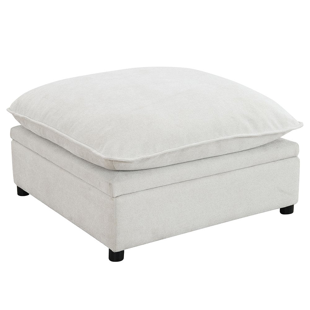 Marisa Modular Ottoman w/Storage, Beige Boucle