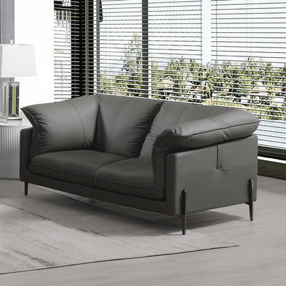 Tadi Loveseat, Black Top Grain Leather
