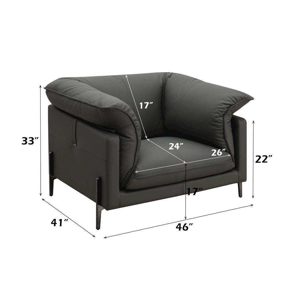 Tadi Chair, Black Top Grain Leather