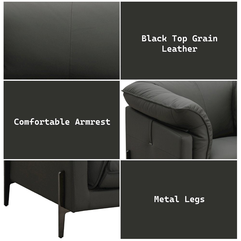 Tadi Chair, Black Top Grain Leather