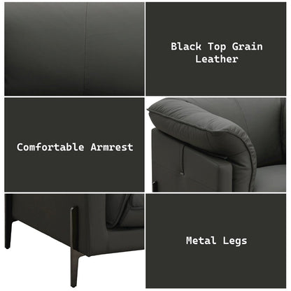 Tadi Chair, Black Top Grain Leather