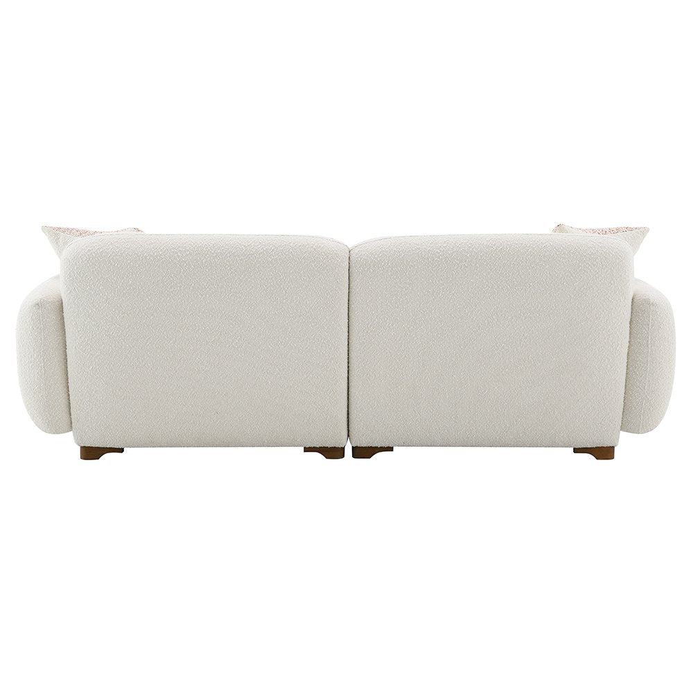 Darius Sofa w/2 Pillows, Beige Boucle