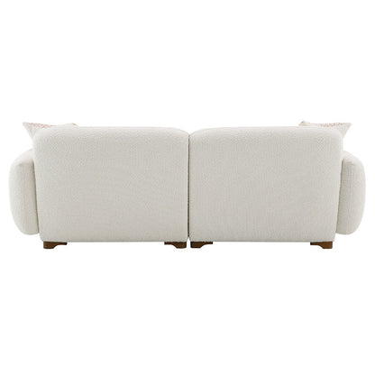 Darius Sofa w/2 Pillows, Beige Boucle