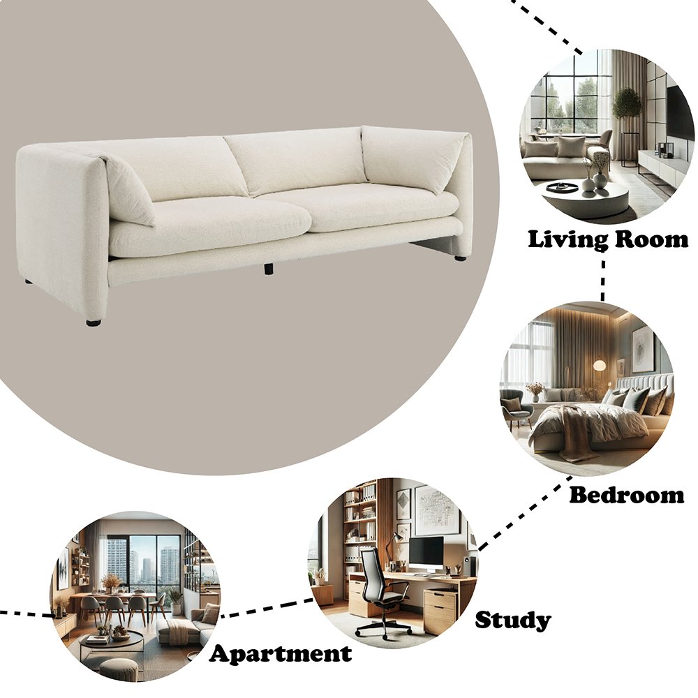 Jaeda Sofa, Beige Linen