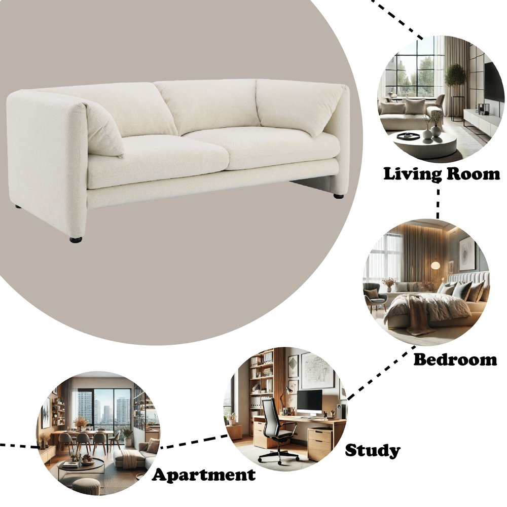 Jaeda Loveseat, Beige Linen