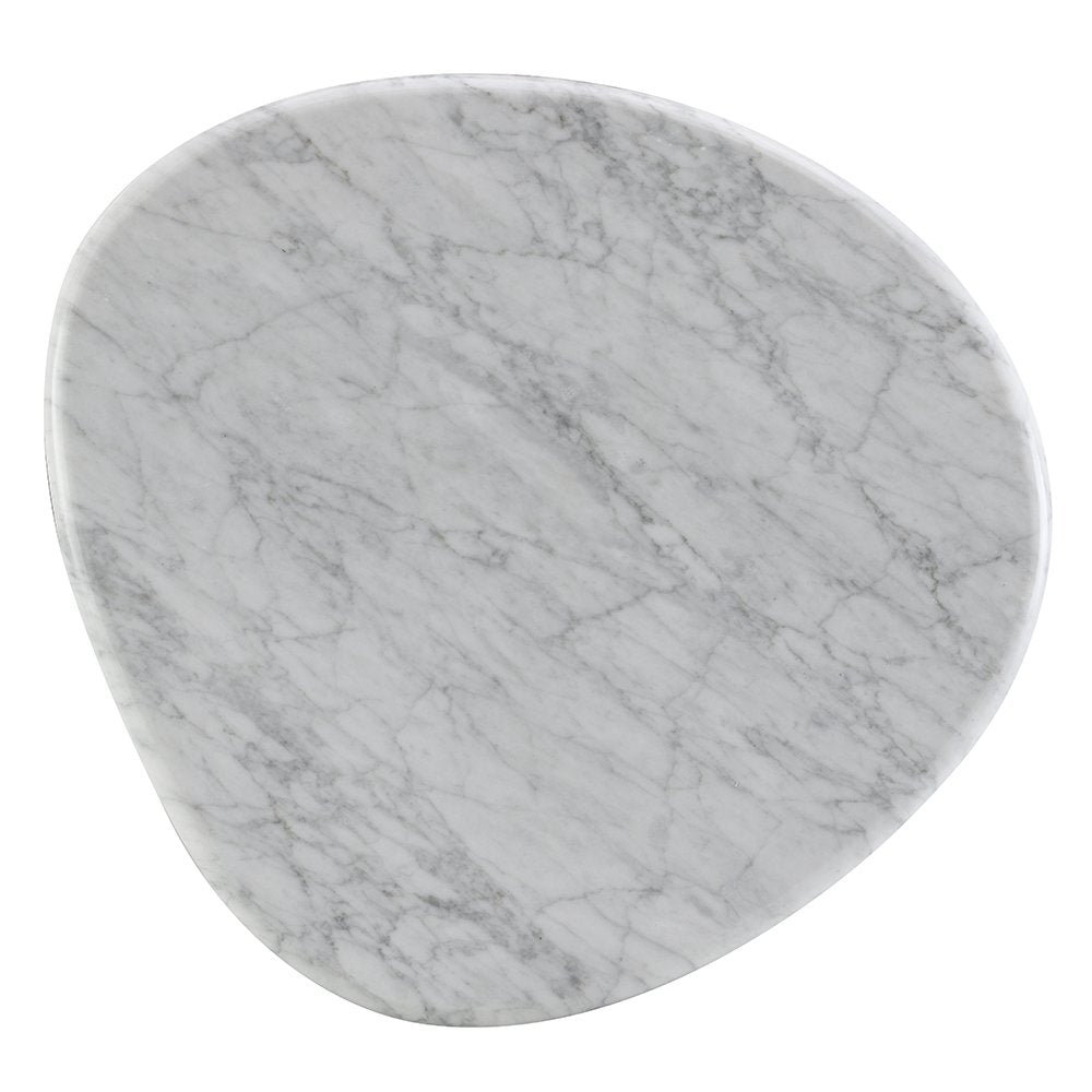 Haidar End Table w/Natural Marble, Natural Marble & Brown