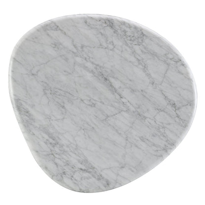 Haidar End Table w/Natural Marble, Natural Marble & Brown