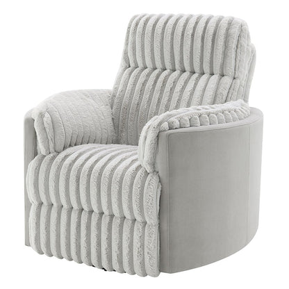 Emee Glider Recliner W/Swivel, Gray Corduroy