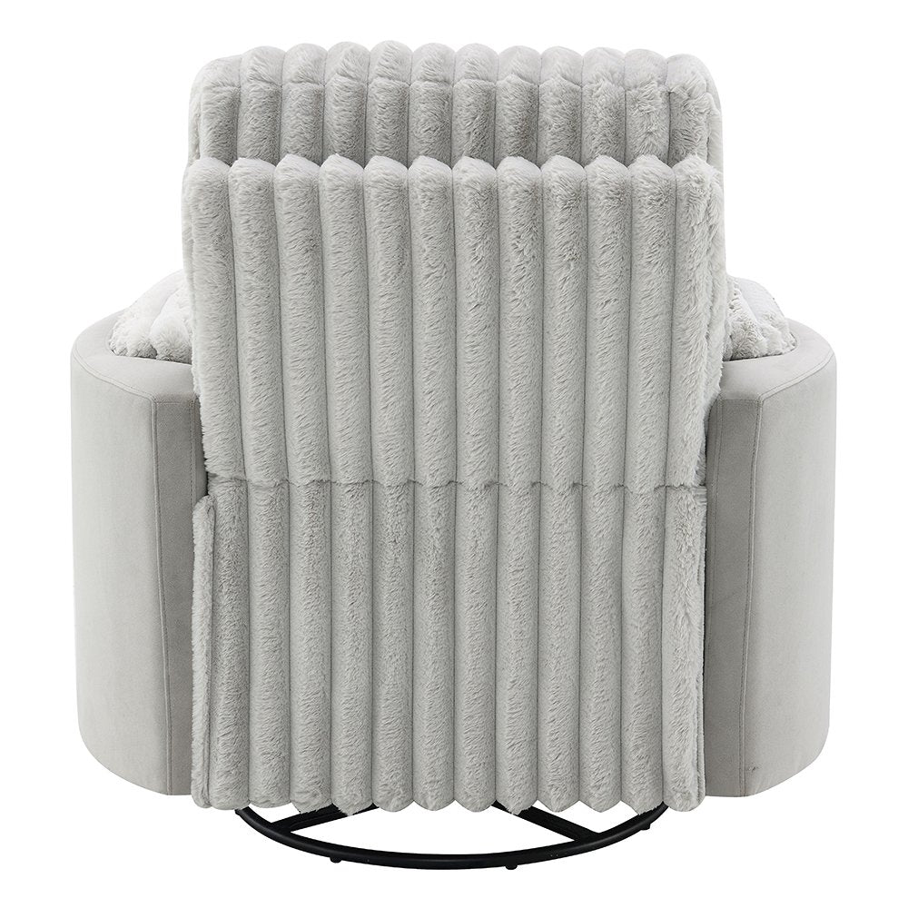 Emee Glider Recliner W/Swivel, Gray Corduroy