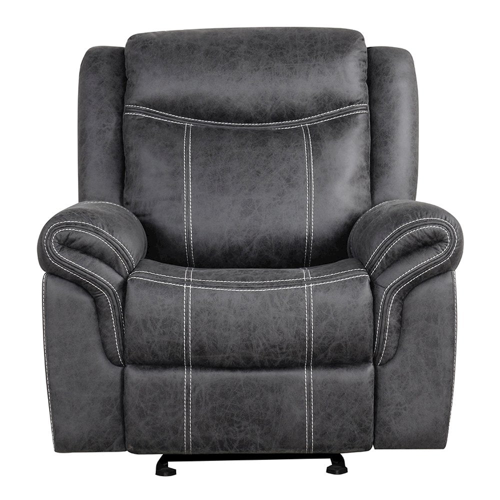 Zubaida Power Motion Glider Recliner, Dark Gray Polish Microfiber