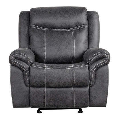 Zubaida Power Motion Glider Recliner, Dark Gray Polish Microfiber