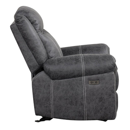 Zubaida Power Motion Glider Recliner, Dark Gray Polish Microfiber