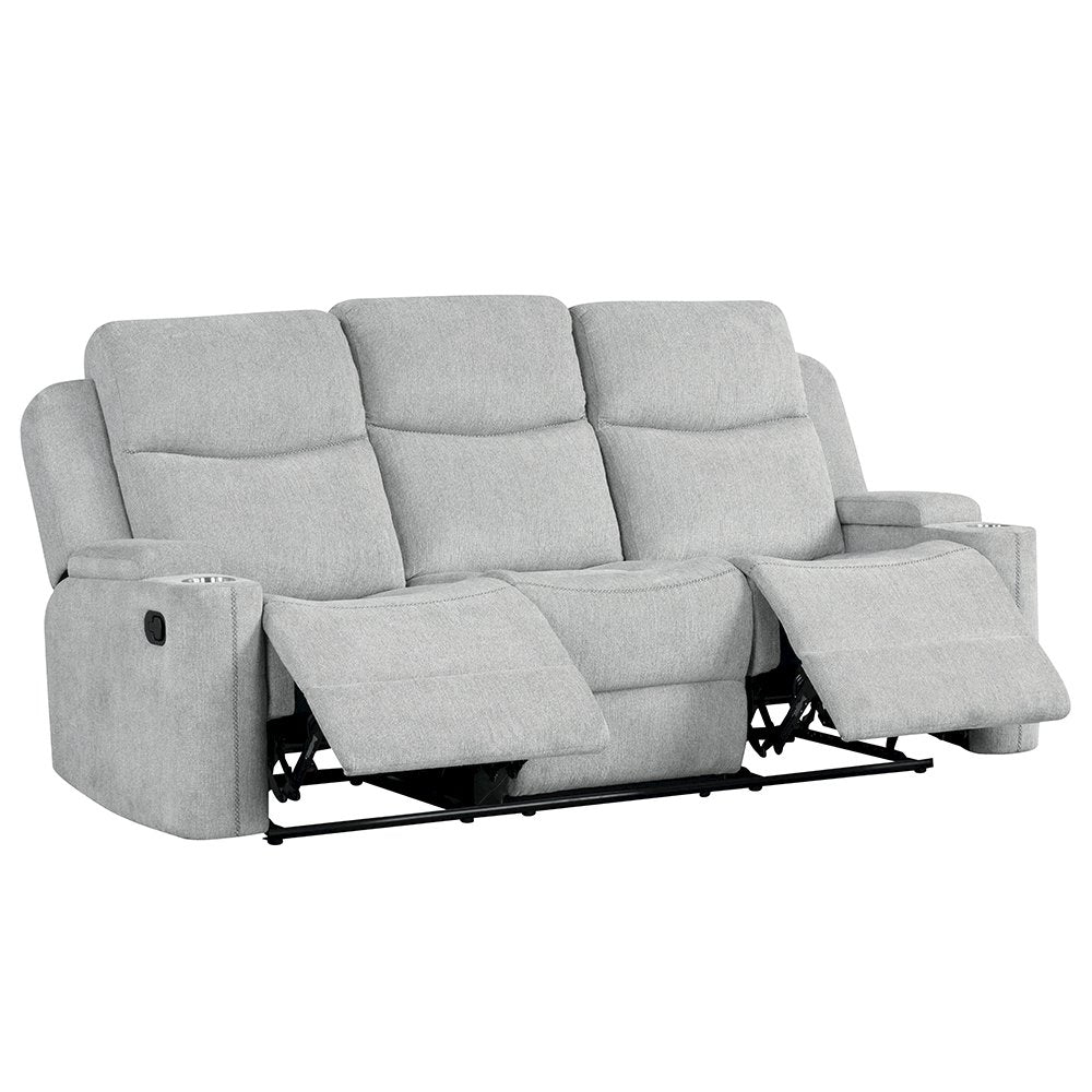 Galya Motion Sofa w/Storage Arm, Light Gray Chenille