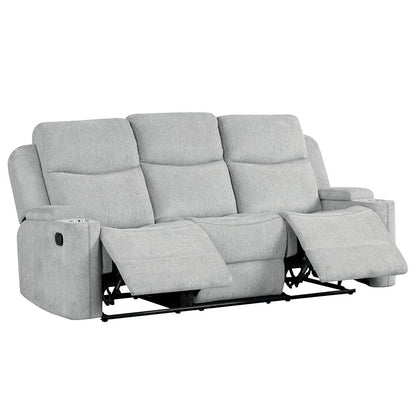 Galya Motion Sofa w/Storage Arm, Light Gray Chenille