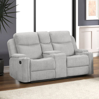 Galya Motion Sofa w/Storage Arm, Light Gray Chenille