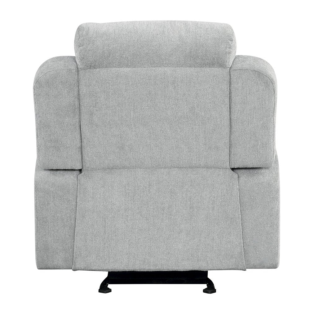 Galya Motion Glider Recliner w/Storage Arm, Light Gray Chenille