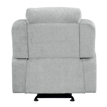 Galya Motion Glider Recliner w/Storage Arm, Light Gray Chenille