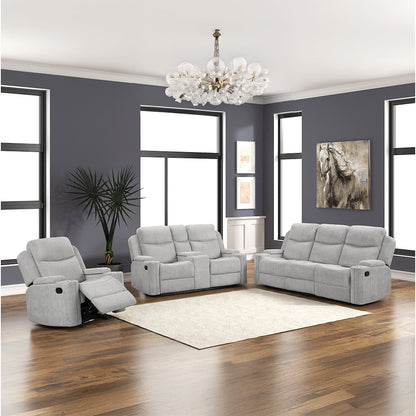 Galya Motion Glider Recliner w/Storage Arm, Light Gray Chenille