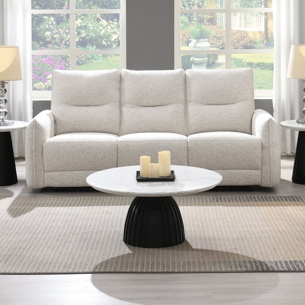 Lalisa Power Motion Sofa w/USB Port, Cream Chenille