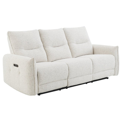 Lalisa Power Motion Sofa w/USB Port, Cream Chenille