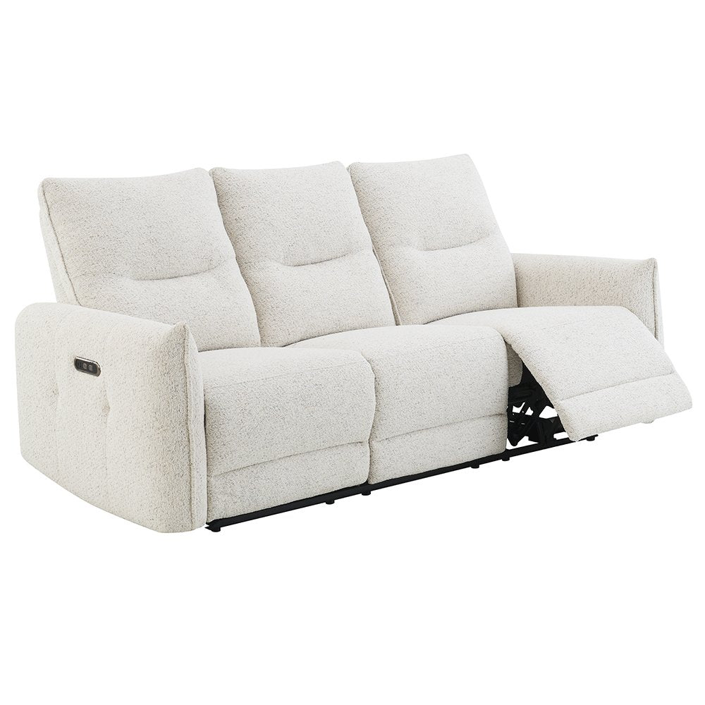 Lalisa Power Motion Sofa w/USB Port, Cream Chenille