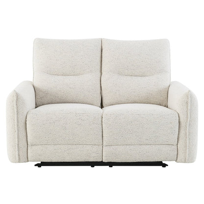 Lalisa Power Motion Loveseat w/USB Port, Cream Chenille