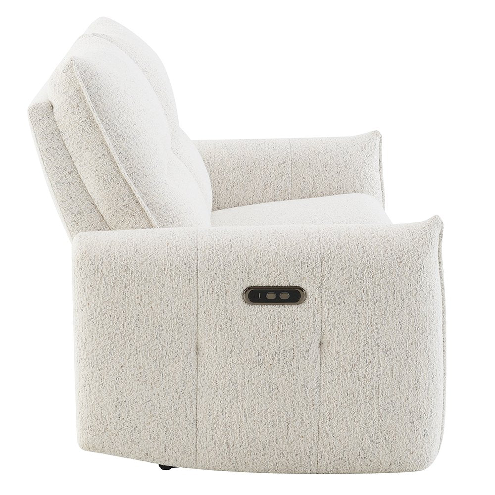 Lalisa Power Motion Loveseat w/USB Port, Cream Chenille