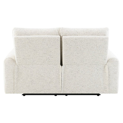 Lalisa Power Motion Loveseat w/USB Port, Cream Chenille