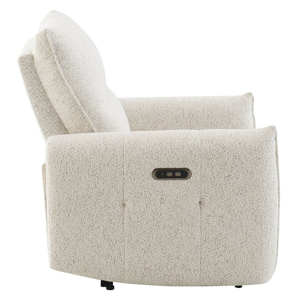 Lalisa Power Motion Recliner w/USB Port, Cream Chenille