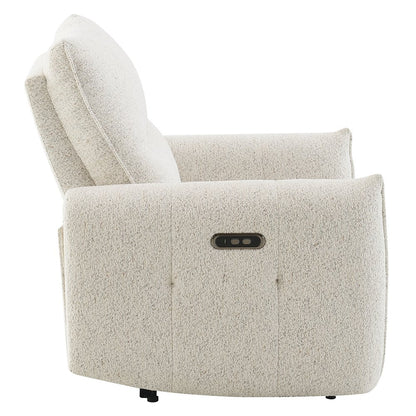 Lalisa Power Motion Recliner w/USB Port, Cream Chenille
