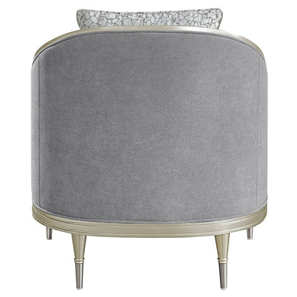Fernando Chair w/Pillow, Gray Chenille & Champagne