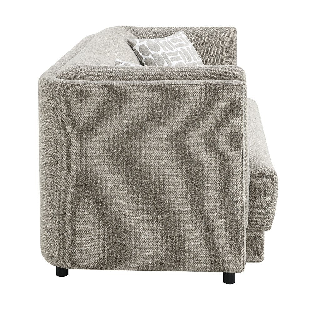 Glenda Sofa w/3 Pillows, Gray Boucle