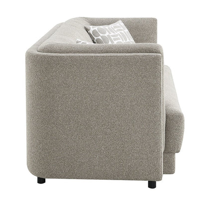 Glenda Sofa w/3 Pillows, Gray Boucle