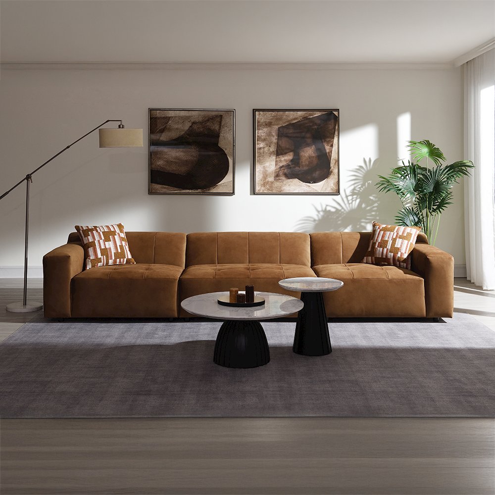Zoey Modular - LF Arm Chair w/Pillow, Chocolate Suede