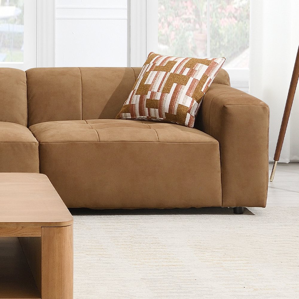 Zoey Modular - RF Arm Chair w/Pillow, Chocolate Suede