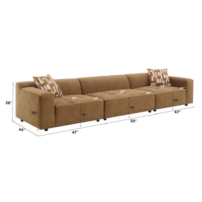 Zoey Modular - RF Arm Chair w/Pillow, Chocolate Suede