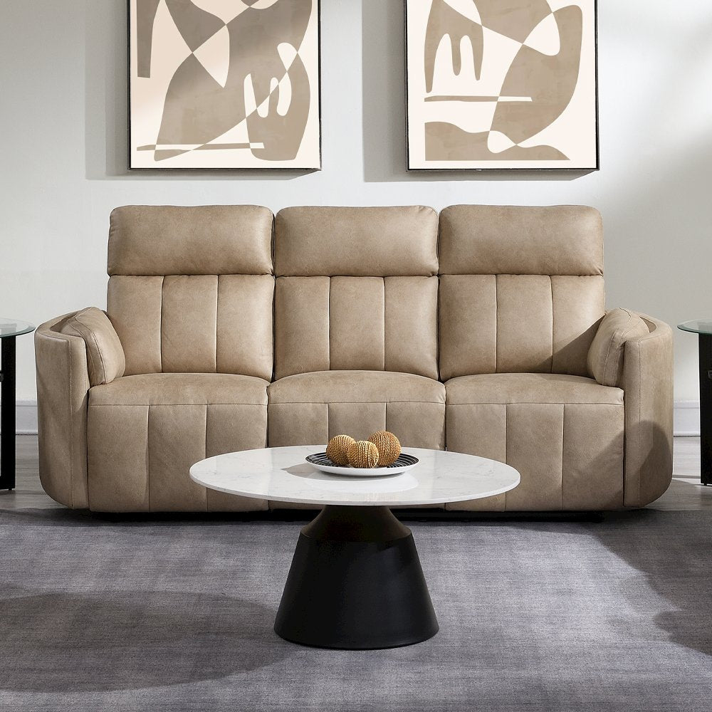 Elison Motion Sofa, Dark Beige Polish Microfiber