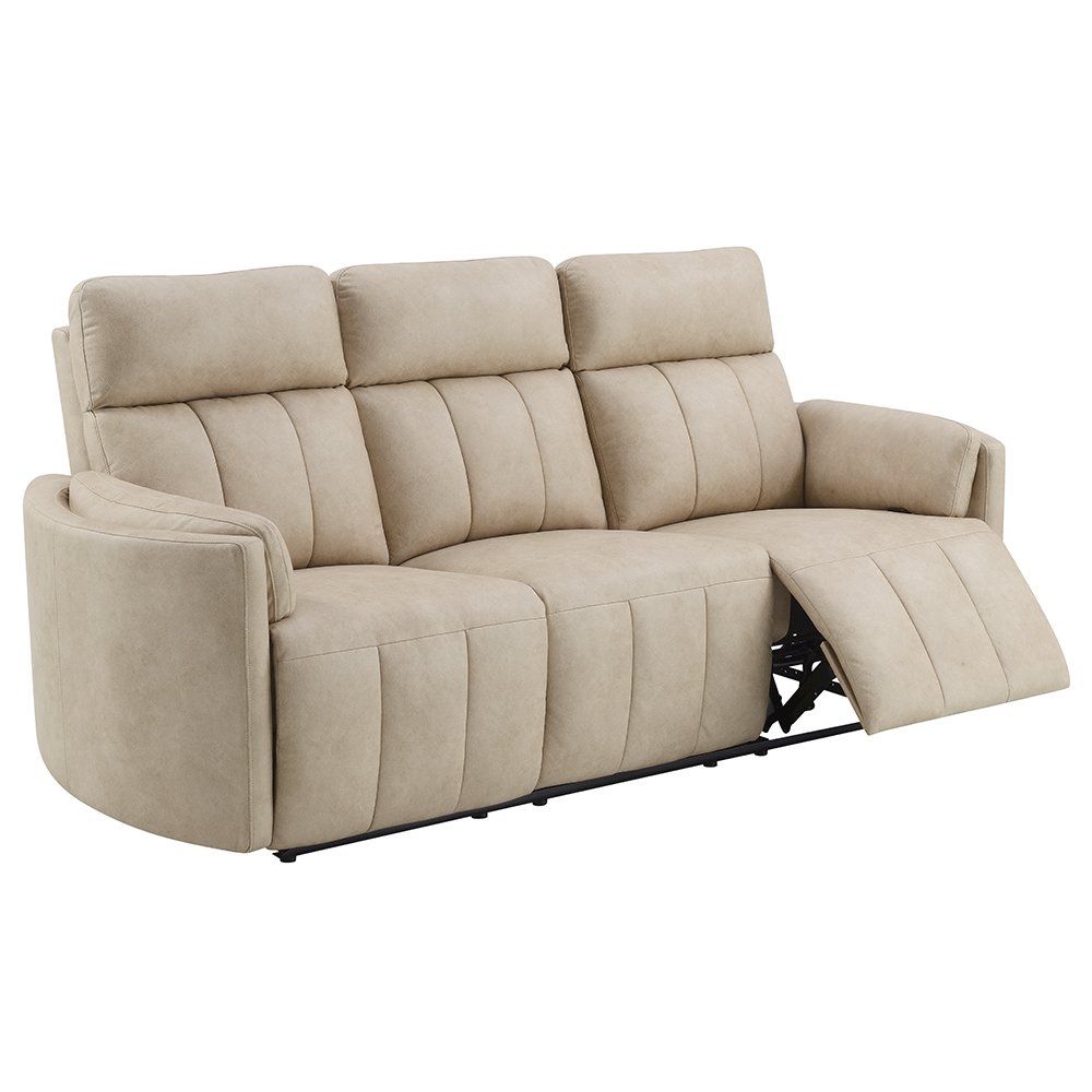 Elison Motion Sofa, Dark Beige Polish Microfiber