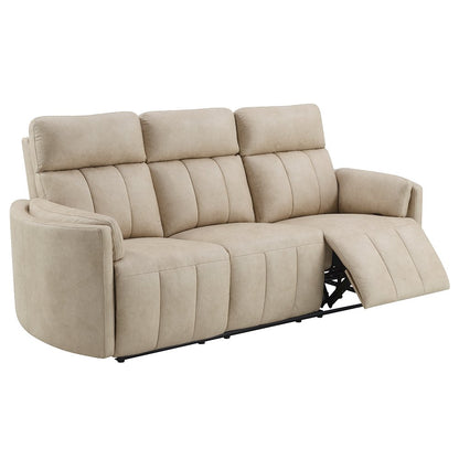 Elison Motion Sofa, Dark Beige Polish Microfiber
