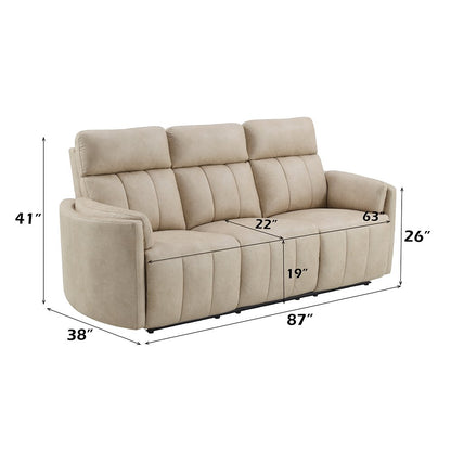 Elison Motion Sofa, Dark Beige Polish Microfiber