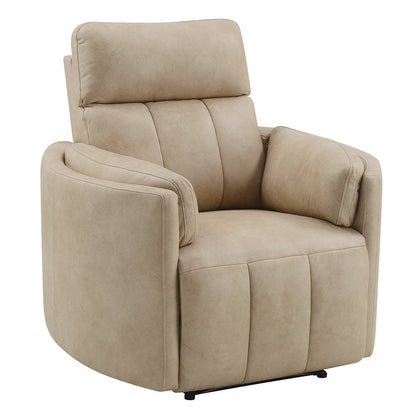 Elison Motion Glider Recliner w/Swivel, Dark Beige Polish Microfiber