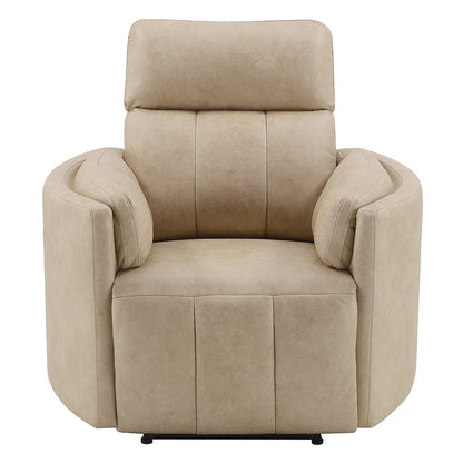 Elison Motion Glider Recliner w/Swivel, Dark Beige Polish Microfiber