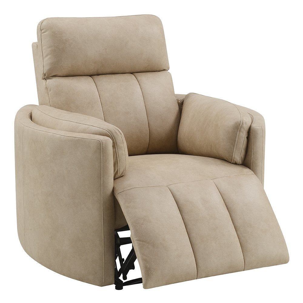 Elison Motion Glider Recliner w/Swivel, Dark Beige Polish Microfiber