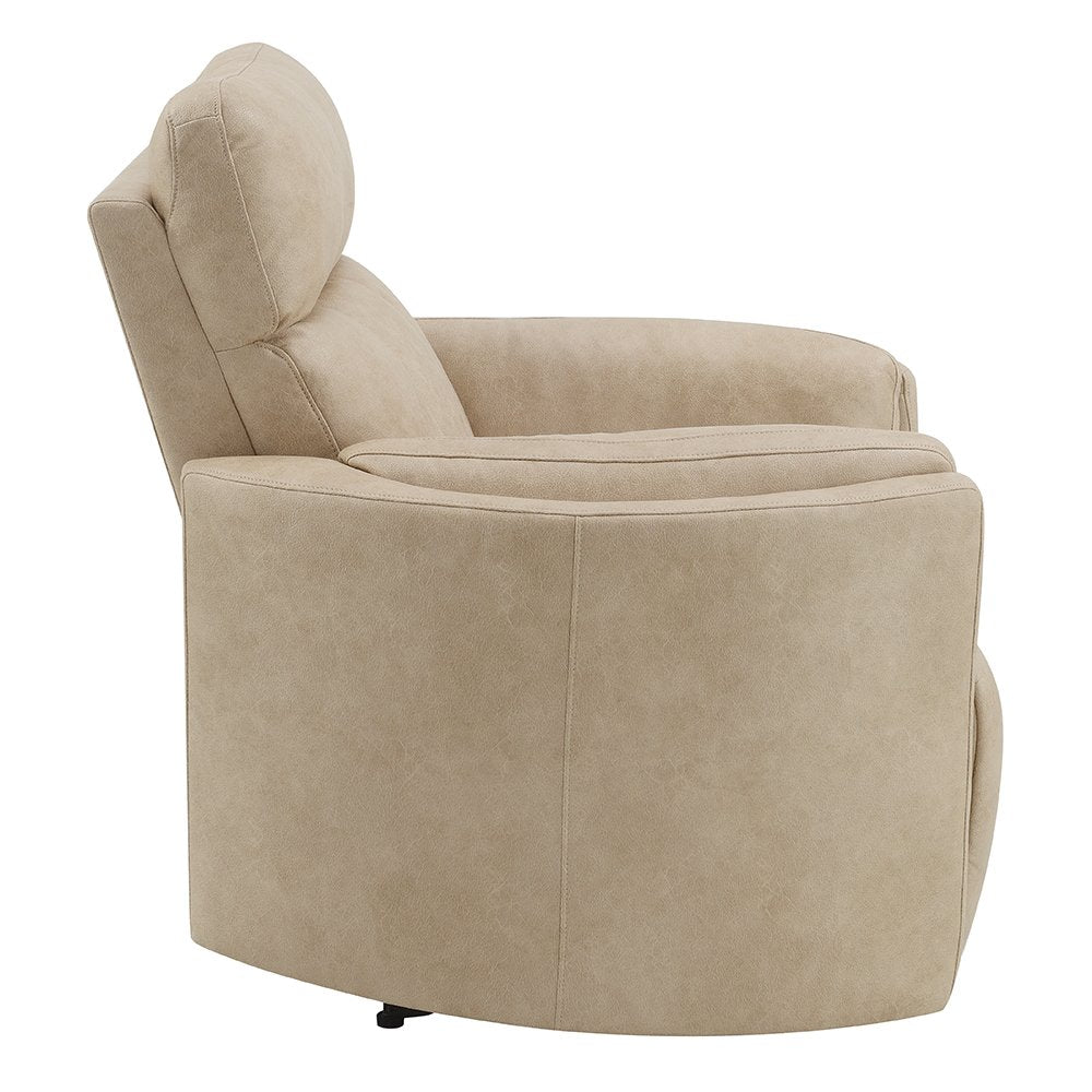 Elison Motion Glider Recliner w/Swivel, Dark Beige Polish Microfiber