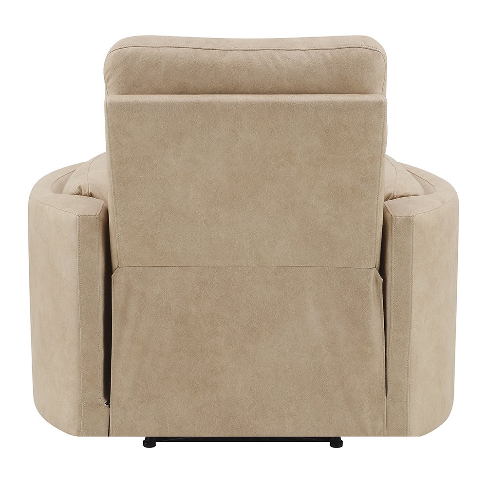 Elison Motion Glider Recliner w/Swivel, Dark Beige Polish Microfiber