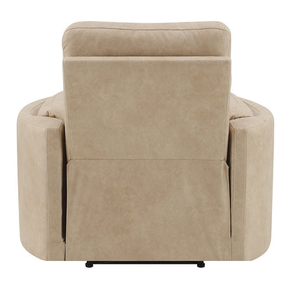 Elison Motion Glider Recliner w/Swivel, Dark Beige Polish Microfiber
