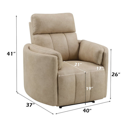 Elison Motion Glider Recliner w/Swivel, Dark Beige Polish Microfiber