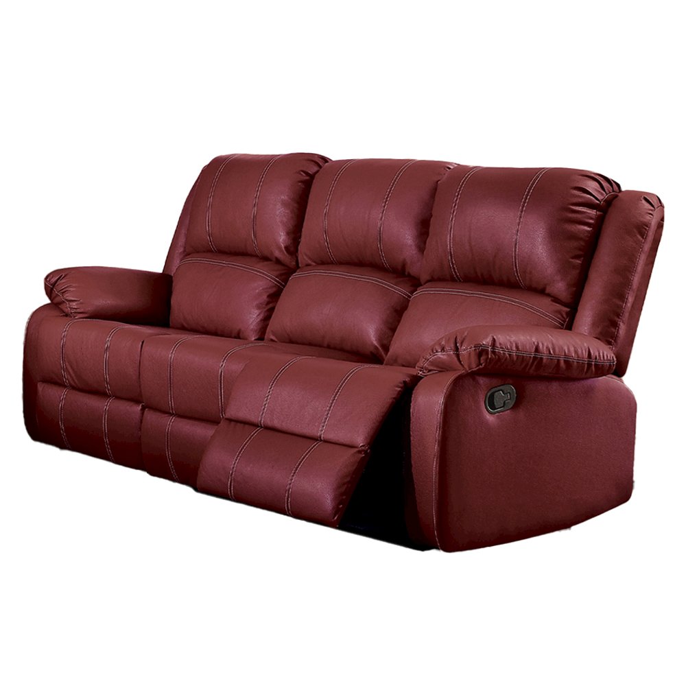 Zuriel Motion Sofa, Red Leatherette