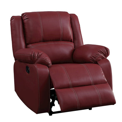 Zuriel Motion Rocker Recliner, Red Leatherette
